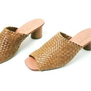 Either/Or Brown Woven Mules size 9